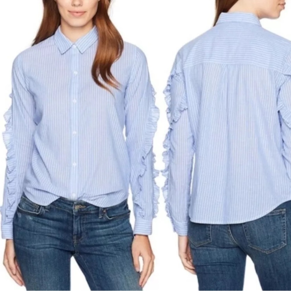 Rails Lizzi Striped Ruffle Sleeve Button Down Shi… - image 2